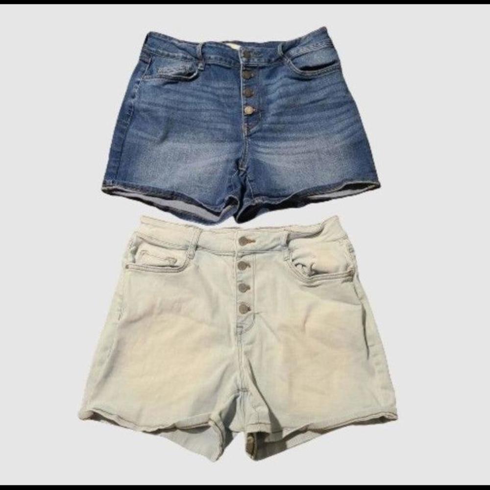 Lot of 2 Women's Nine West Four Button-Up Denim Shorts Bottoms Size 12